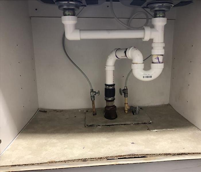 White pipes under a sink